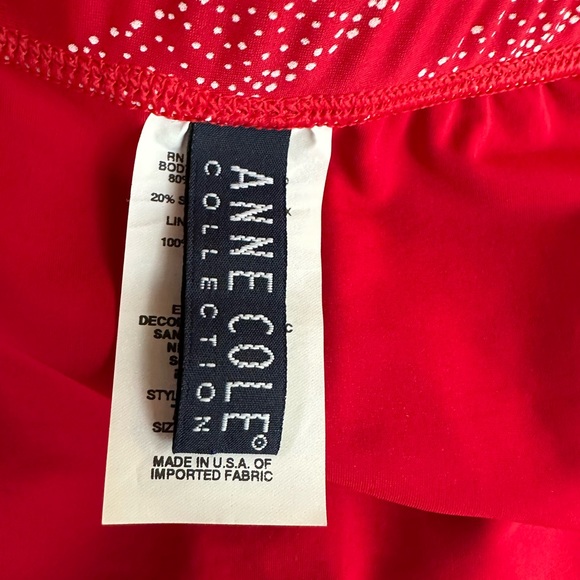 ANNE COLE COLLECTION 3 PCs red & white swim suit and cover-up, size 8, VGC - Picture 7 of 13